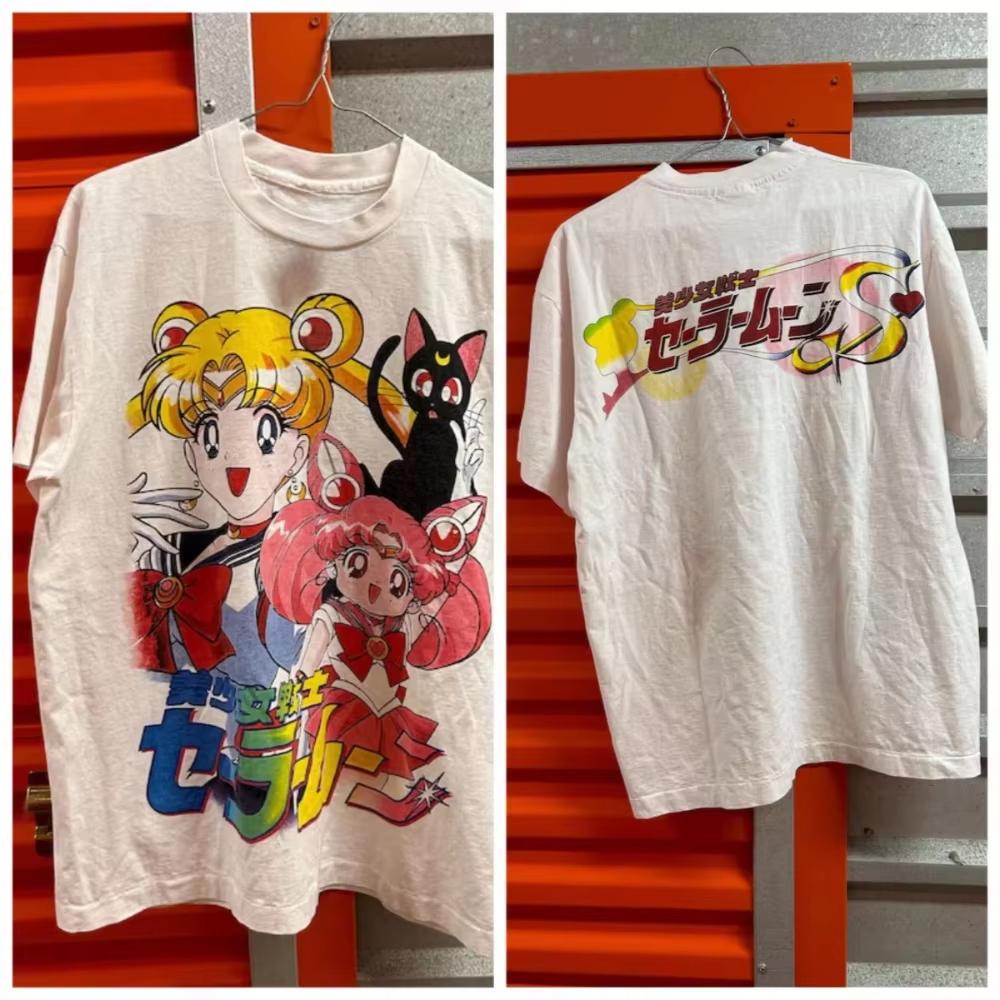 2026 Sailor Moon T-shirt Unisex Cotton Short Sleeve Tee Front Back Vintage Print Manga Print Oversized Unisex Streetwear Trendy Cotton