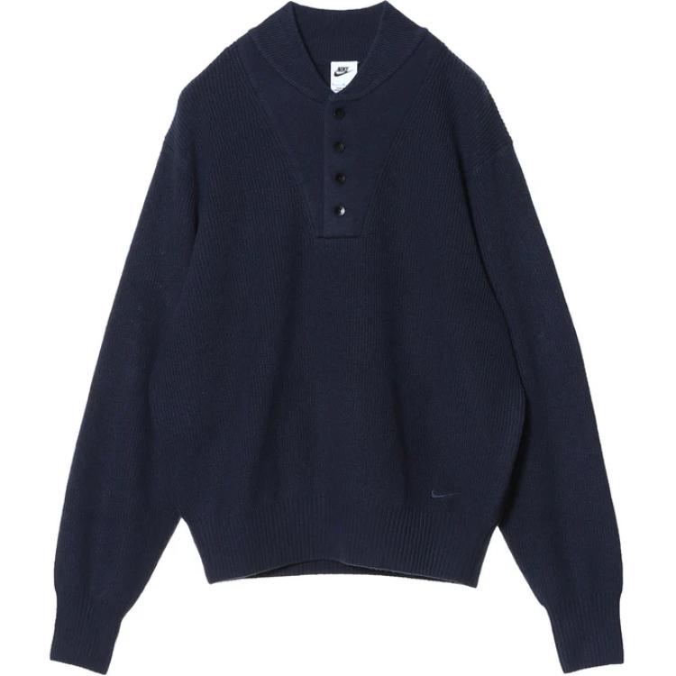 Nike Однотонный свободный спортивный повседневный трикотажный пуловер с длинным рукавом мужской свитер цвета обсидиана FN3119-451