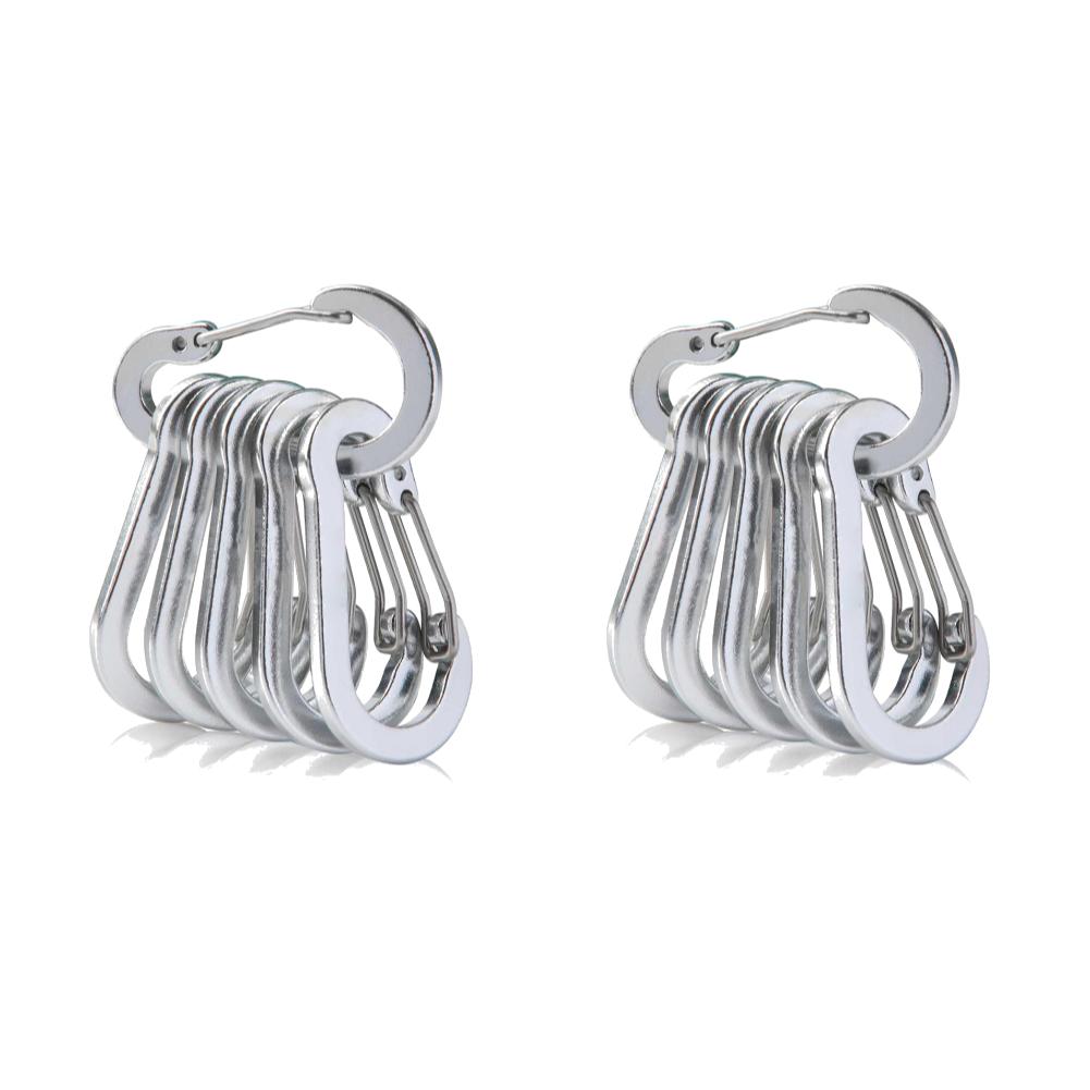 6/12Pcs Aluminum Alloy Carabiner Keychain Outdoor Camping Climbing Hiking Snap Clip Lock Buckle Hook Fishing Accessories