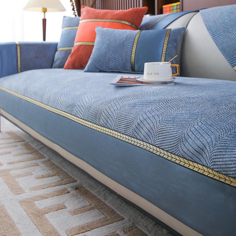 Роскошная подушка для дивана, летняя легкая роскошь и простота, современная мода, высококачественная натуральная кожа, универсальный нескользящий чехол для дивана Four Seasons, полотенце