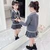 3 шт./компл., костюм для девочек, весенне-осенний детский костюм с длинными рукавами, юбка, осенний стиль колледжа, униформа JK, костюм-тройка