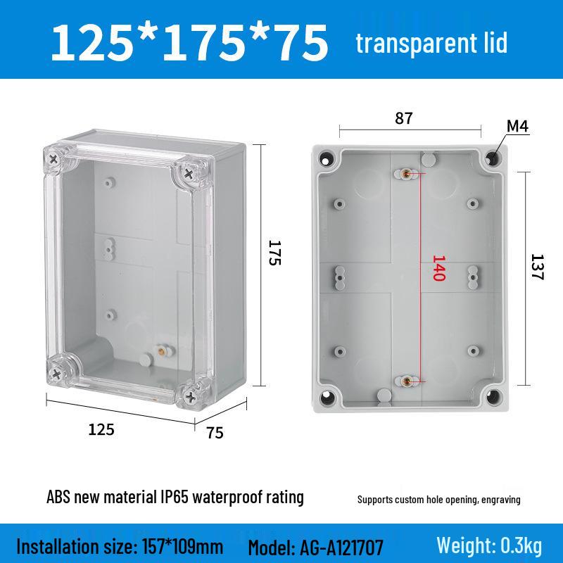 Уличный водонепроницаемый ABS корпус блока питания и розетки для мониторинга с клеммной колодкой и кнопкой