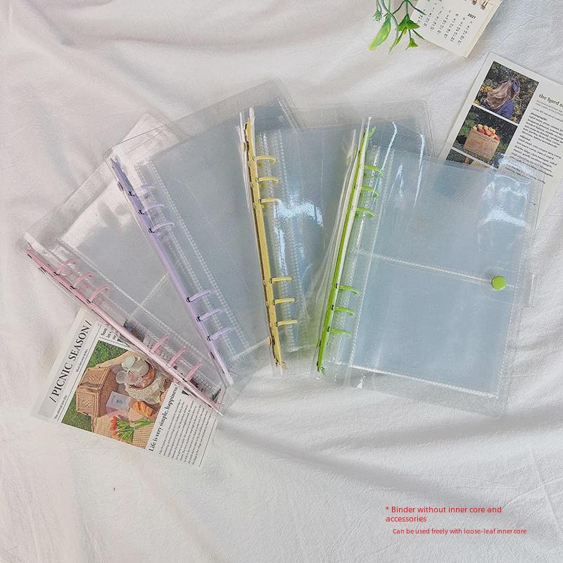 Прозрачный альбом с отрывными листами из ПВХ в корейском стиле формата А5/А6 и дневник ученика с 6 отверстиями