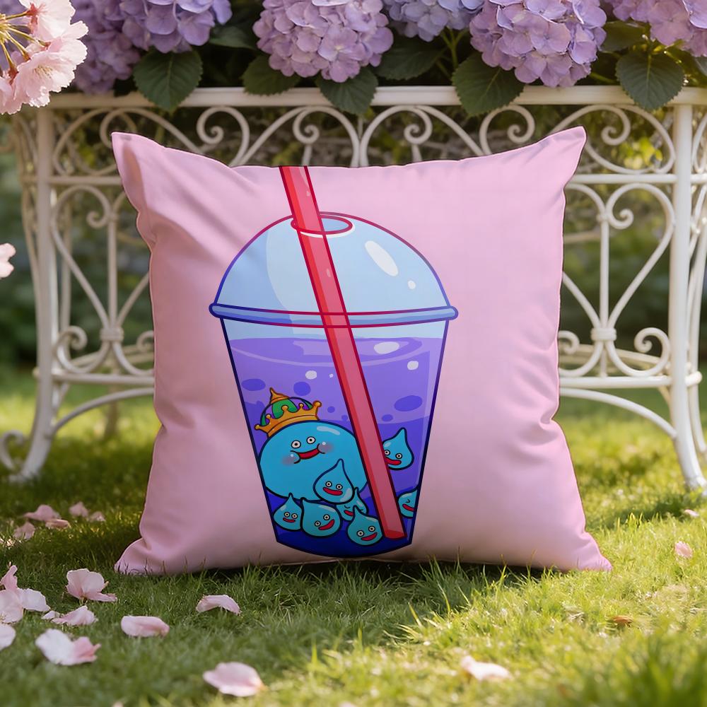 Anime D-Dragon Q-Quest Rocket Slime Cushion Cover Home & Car Dual-Scene Pillow Cover: Reversible for Premium Comfort