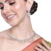 Women's Glamorous Necklace Set with Rhodium Plated CZ
