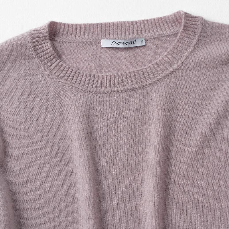 Men's Round Neck 100% Cashmere Long Sleeve Knit Sweater