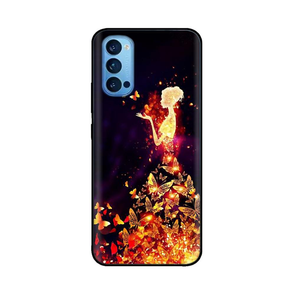 Чехол для Oppo Reno4 Pro 5G Мягкий ТПУ Черный Силиконовый Задняя Крышка Телефона для OPPO Reno 4 Reno4 Pro 5G 4G Чехол Funda Coque Бампер Capa