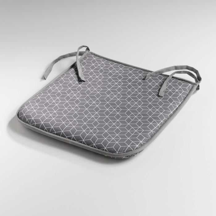 Galette - CDaffaires - 40 x 40 x 3.5 cm - Polycoton - Imprimé Optic - Gris