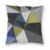 Blue Gold Triangles Wedges Pillowcase Polyester Linen Velvet Printed Zip Decor Pillow Case Sofa Seater Cushion Cover