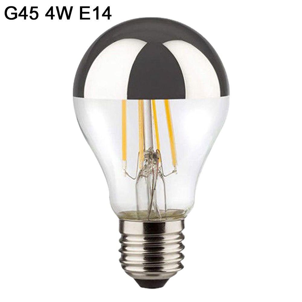 Bulbs New E27 Silver Light Ncandescent Mirror Reflection A60 Semi-plated Bulb LED Filament Bulb