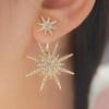1 пара модных новых серег с инкрустацией бриллиантами и подвесками в виде снежинок, аксессуары-шестиконечные звезды