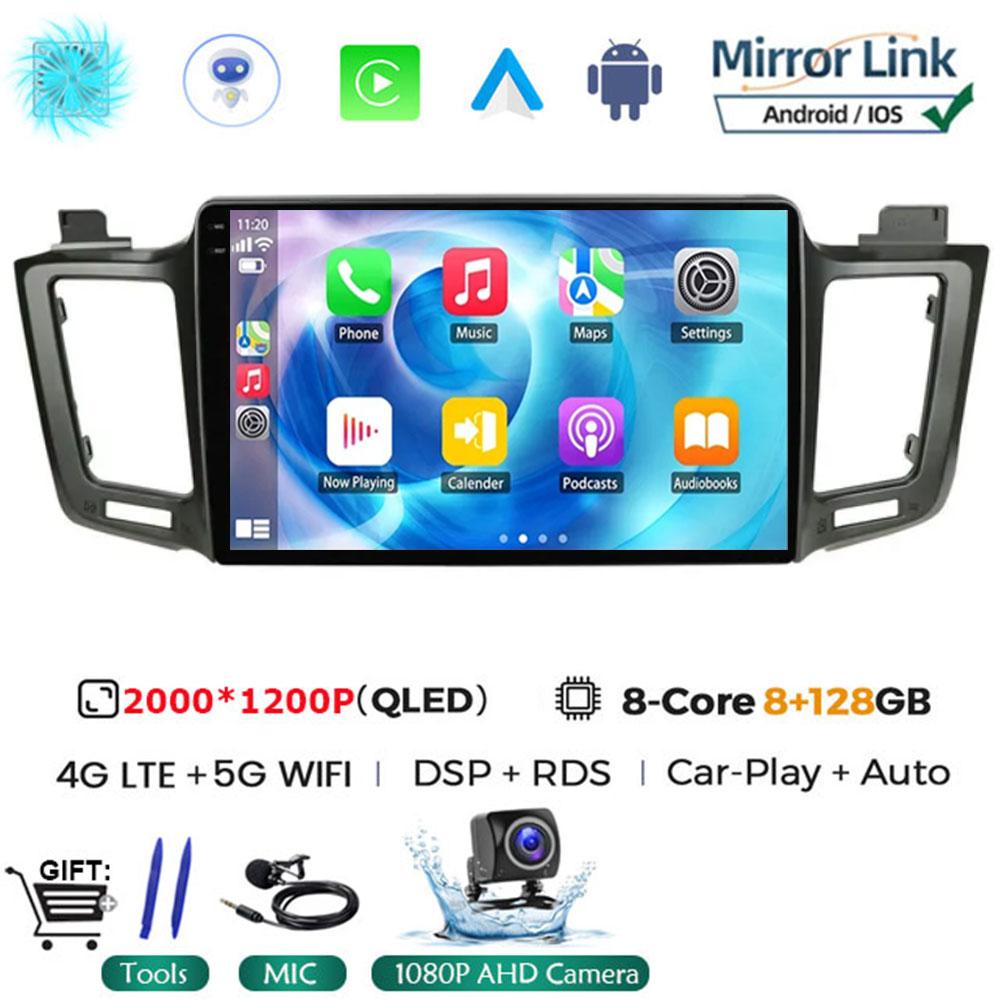 Android 14 Car Radio For Toyota RAV4 RAV 4 2013 2014 2015 2016 2017 Multimedia Player 4G Carplay GPS Stereo Head Unit Auto