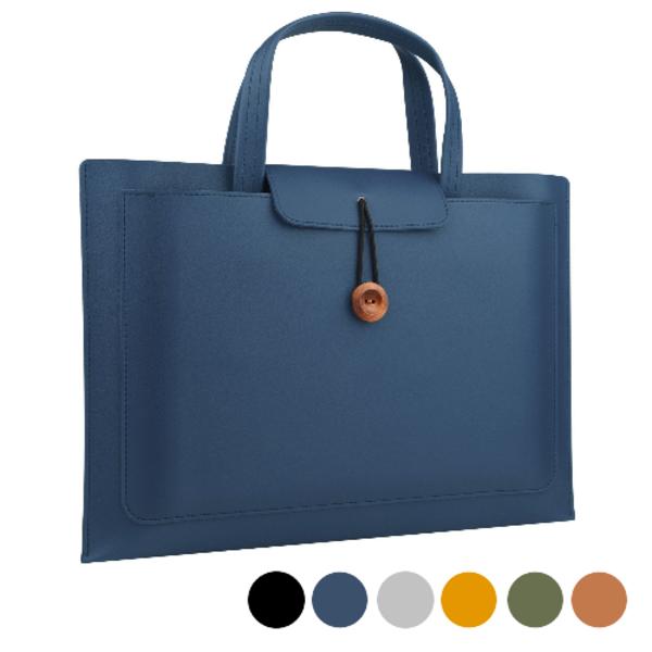 Сумка для ноутбука кожаная непромокаемая для документов MacBook Gram Samsung 16 дюймов, темно-синий