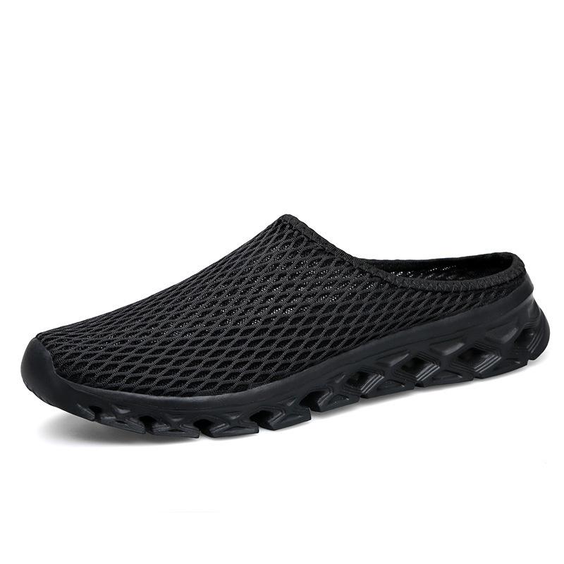 Тапочки с одной педалью, ленивые, с мешком на голове, женские, летние, сетчатые, для женщин, для ходьбы, классные, большие размеры, удобные, спортивные, полутапочки