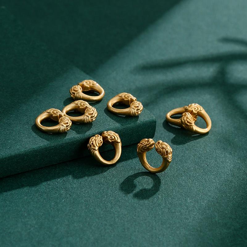 Кольцо-застежка в виде головы дракона Чи в древнем стиле для аксессуаров для нанизывания бусин своими руками