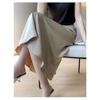 Spring and Summer Silk Half-body Skirt for Women Solid Color Umbrella Skirt High Waist Temperament Long Skirt Thin Skirt