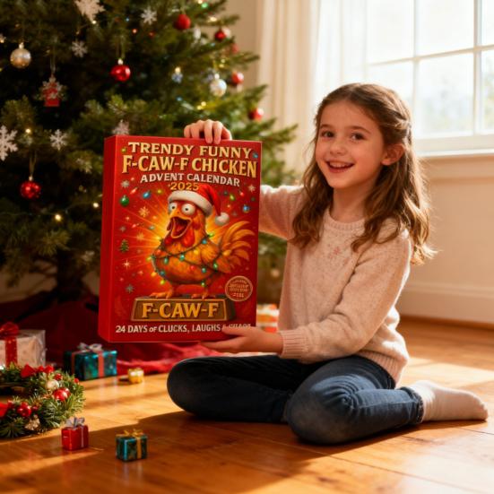F-Caw-F Куриные адвент-календари 2025 24 дня Куриные украшения Рождественский календарь обратного отсчета Новинка Набор фигурок цыплят и животных