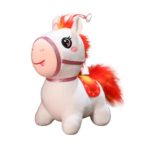 Кукла Лошадь Год Лошади Плюшевая игрушка в китайском стиле Пони на удачу Наполнитель из ПП хлопка Зодиакальная плюшевая фигурка для благословений