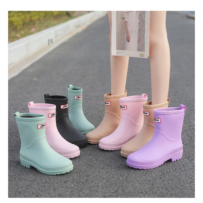 Женские новые модные резиновые сапоги средней длины для взрослых