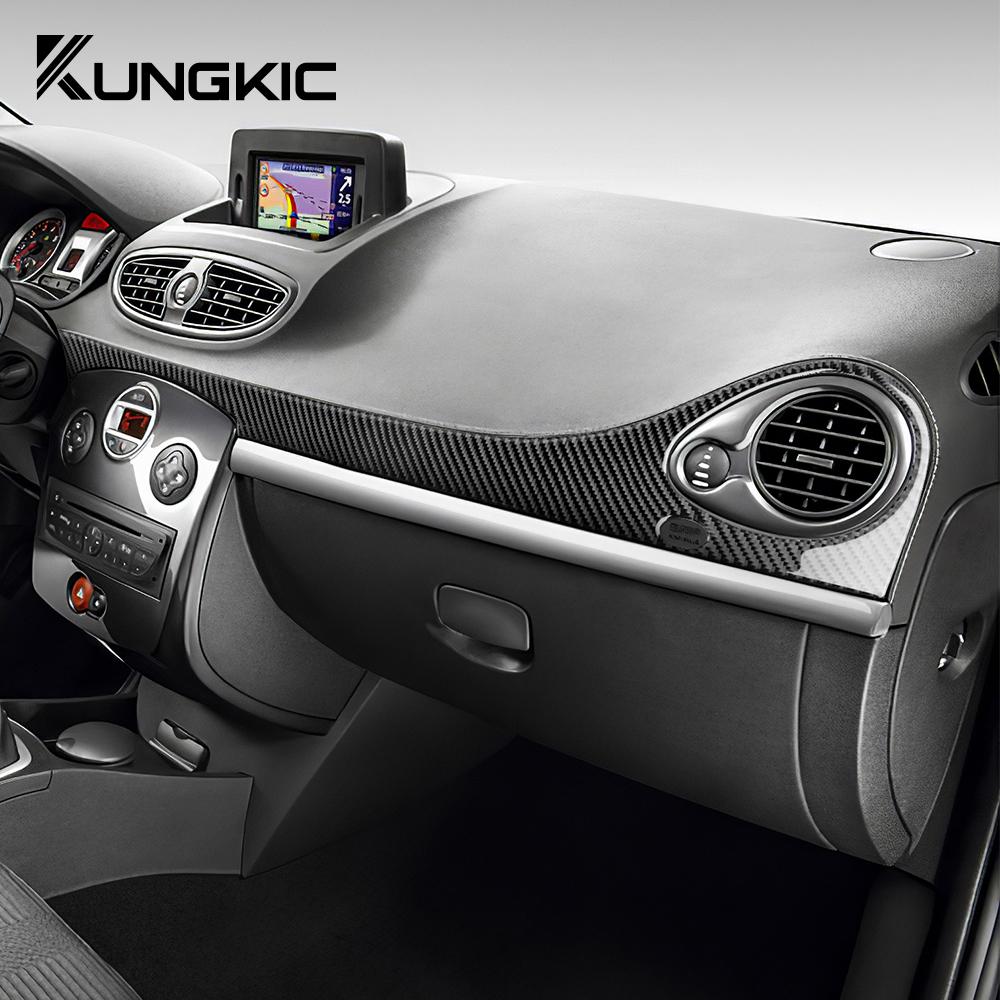Наклейка из настоящего мягкого углеродного волокна для Renault Clio 3 2006 2007 2008 2009 2010 2011 2012, аксессуары для отделки центральной консоли и кондиционера автомобиля