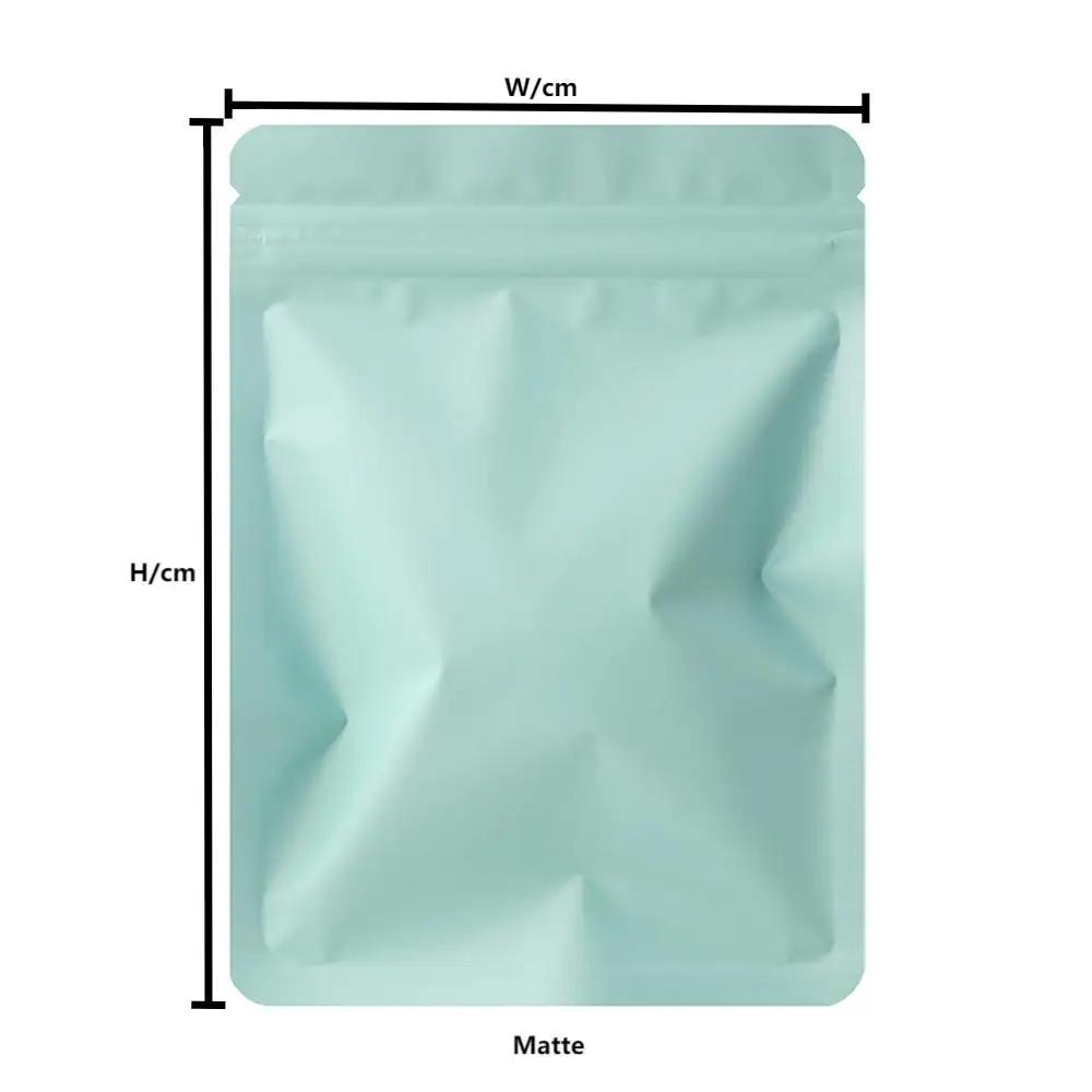 100 шт. двухсторонних матовых майларовых пакетов - одного цвета, водонепроницаемые термосвариваемые алюминиевые фольгированные пластиковые пакеты с застежкой-молнией для хранения и упаковки