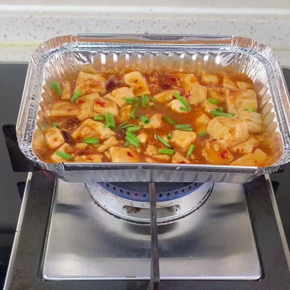 5Pcs 12 Inch Aluminum Foil Box Non-stick Baking Tray Portable Food Container Oven BBQ Baking Tools