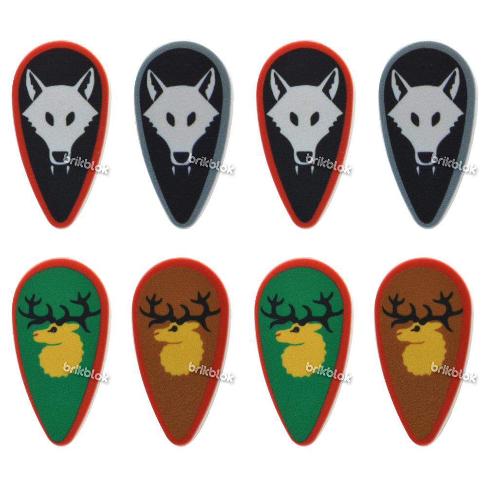 MOC Classic Castle Printed Building Block Toy Kite Shields Flag Mat European Medieval Age Castle Series for Figures