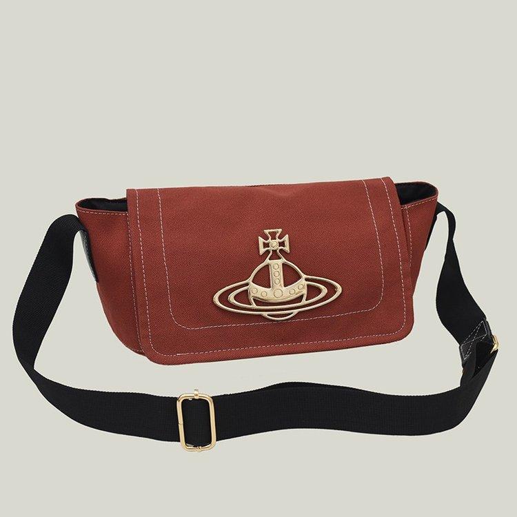 Vintage Bags Bags Queen Mother West Bags 2025 New Saturn Big Logo Canvas Bag One-shoulder Crossbody Women's Bag