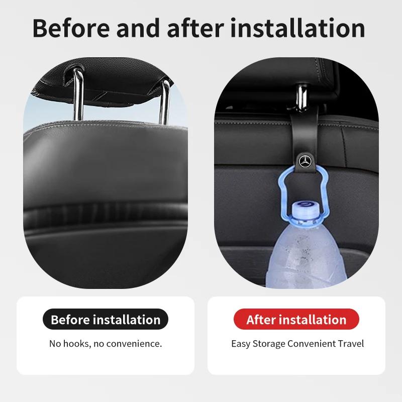 Car Seat Headrest Hook Auto Rearseat Hanger Accessories For Mercedes Benz AMG A C E V Class W201 W210 W108 W204 W205 W203 W211 XD1