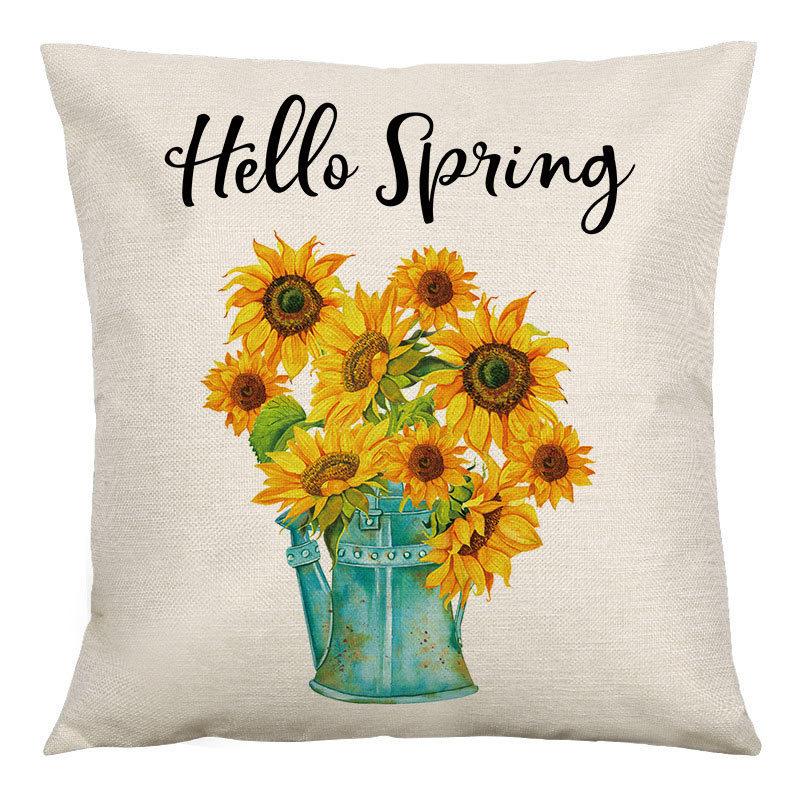 Pillow Cover Nordic Ins Pillow Summer Yellow Lemon Square Print Pillow Cover Cushion