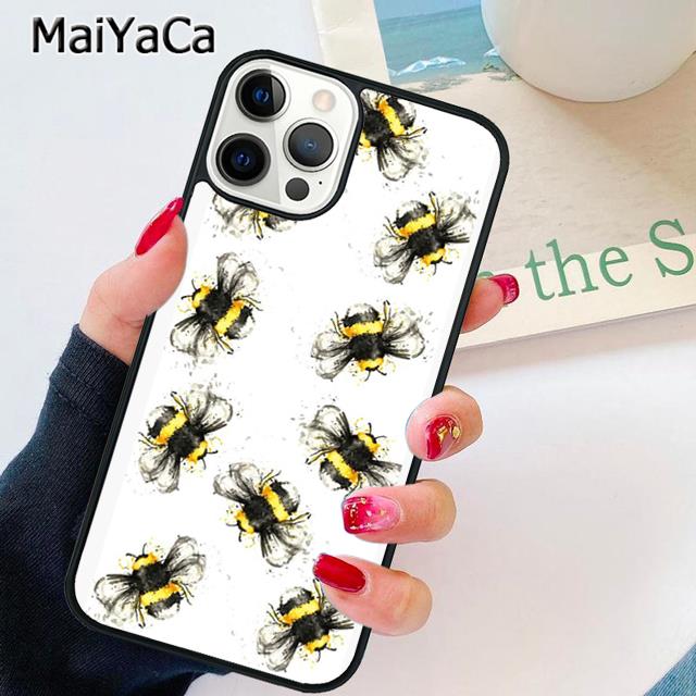 Чехол для телефона с пчелами Для iPhone 17 Air 13 14 16 16e 15 pro max plus 11 12 корпус coque