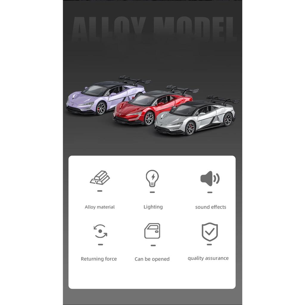 1/32 BYD Look Up U9 Pure Electric Performance Supercar Alloy Diecast Model Car Home Trendy Toys Collections Hobby Display Friend