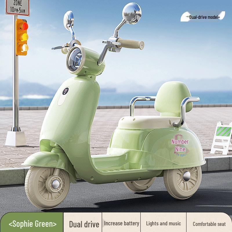 Детский электрический трехколесный велосипед 2024 года для мальчиков и девочек, возраст 3-12 лет, с большим запасом хода, можно толкать.