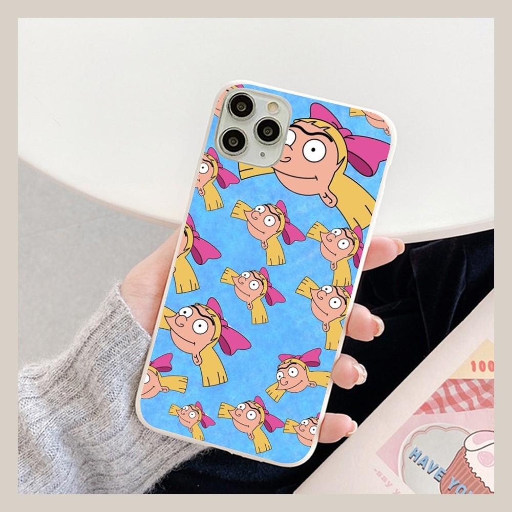 Чехол для телефона Hey Arnold Helga Bonito для iPhone 14 11 12 13 Mini Pro Xs Max 8 7 6 6S Plus X XR Однотонный чехол конфетного цвета