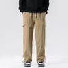 Мужские новые корейская версия Гонконгский стиль шнурок много карманов тренд прямые повседневные брюки для улицы путешествий выхода