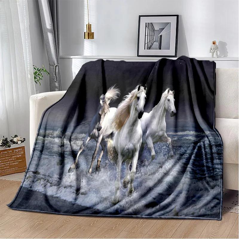 Одеяло с изображением лошади Pentium Gallant Steed, мягкое одеяло для дома, спальни, кровати, дивана, пикника, путешествия, офиса, детское одеяло