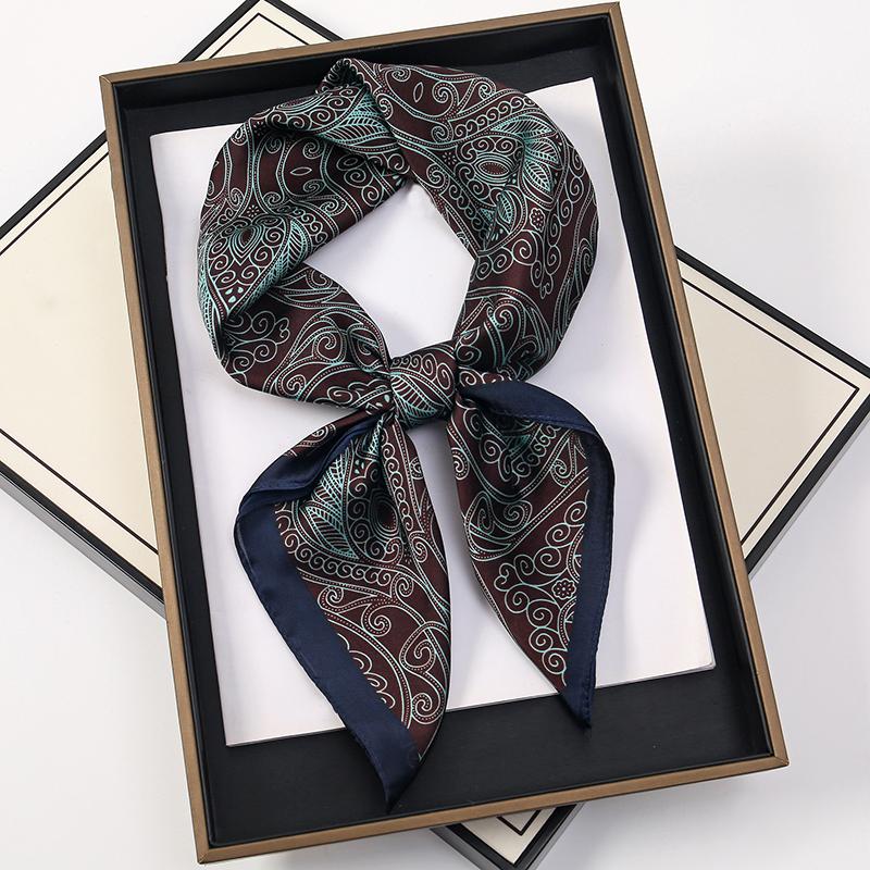 60Colors Luxury Scarf Women 70*70Cm Silk Feel Square Hair Wrapping Foulard Satin Shawl Big Size Head Bandana Hijab Handkerchief