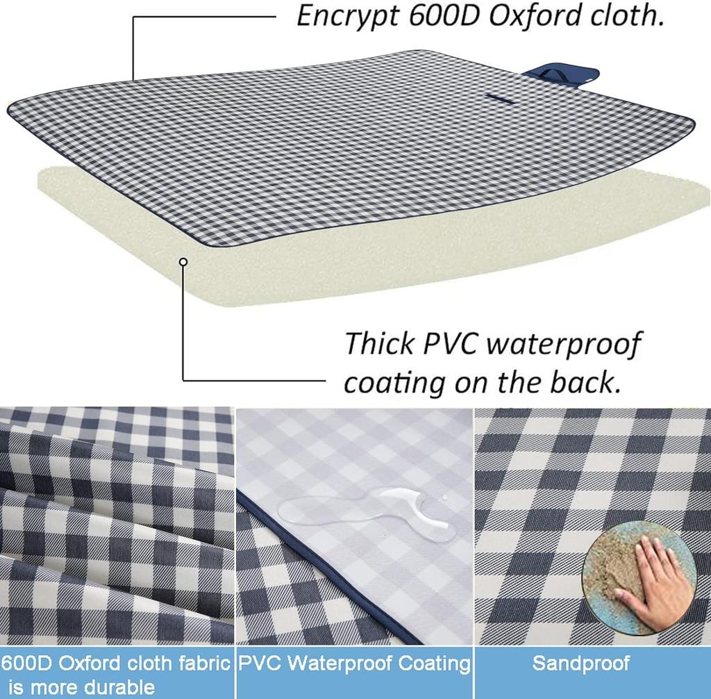 Extra Large Outdoor Foldable Portable Sand Proof Waterproof Picnic Beach Mat Blanket Rug Camping