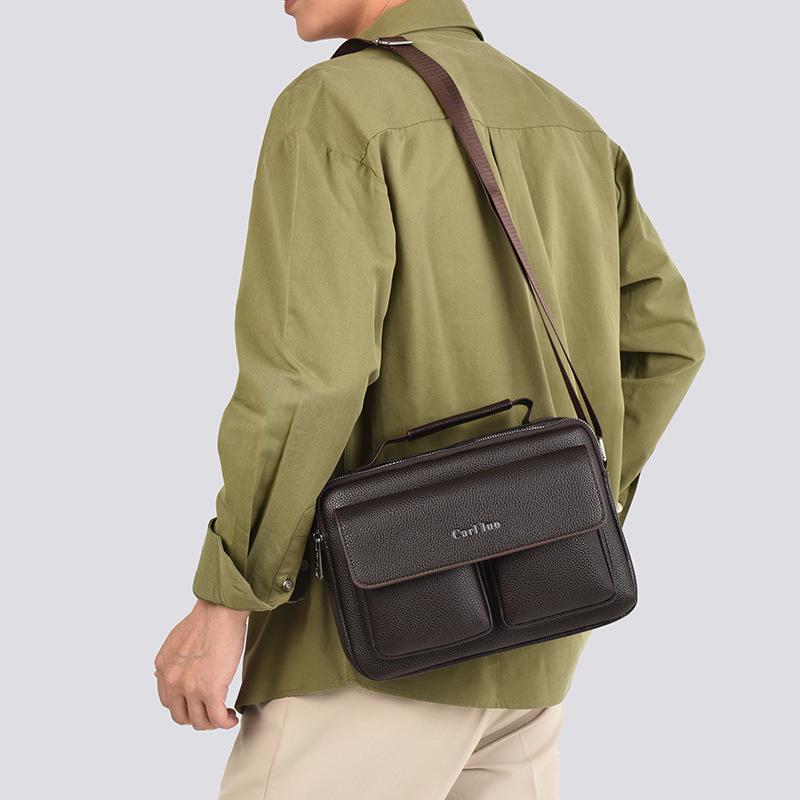 Мужская ретро деловая сумка-мессенджер через плечо большой вместимости