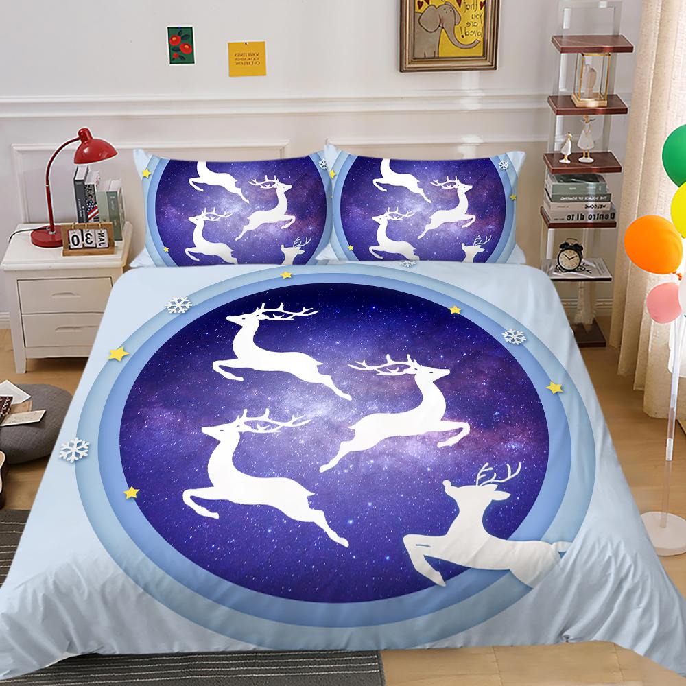 Комплект постельного белья с 3D оленем или павлином, пододеяльник и наволочка с изображением животных, 2 или 3 AU240 * 270, полноразмерное украшение для дома