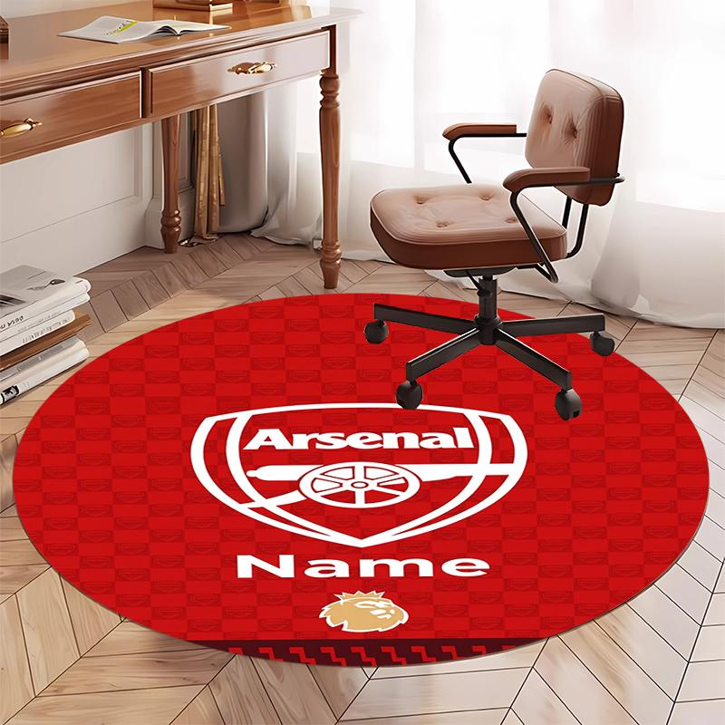 Custom Name Arsenal Football Club Printed Round Rug Carpet Chair Rug Area Rug Entryway Doormats,for Office Chair Living Room Bedroom Kitchen Room.