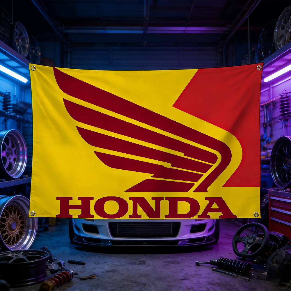 Мотоцикл Для HONDA Флаг 120 г Матовый полиэстер Сублимационная печать Прочный MG21 Подвесной флаг Для домашнего декора Мероприятие Подарок на выпускной