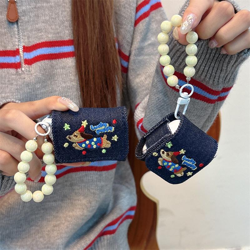 Милый джинсовый чехол для наушников, защитный чехол для наушников, чехлы для гарнитуры, беспроводные аксессуары для наушников Bluetooth