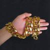 Thug Life Gold Chain Gold Oversized Gold Plastic Fake Gold Punk Punk Element Gold Necklace Hip Hop Costume Decoration Net Red Props Length [Lorigun]