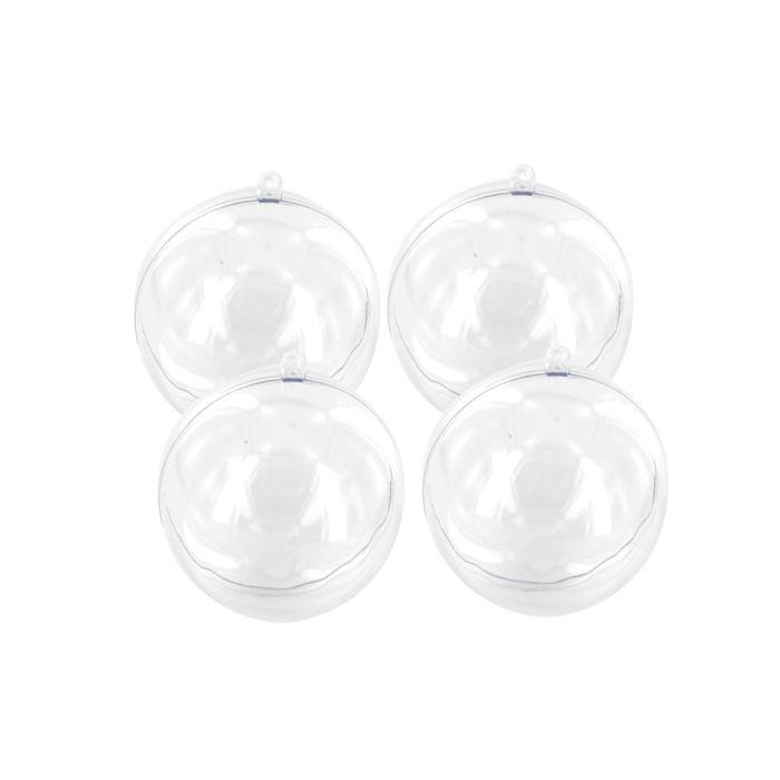 Boule en plastique - MegaCrea DIY - Lot de 4 - Transparent - Ø 4 cm - Acrylique