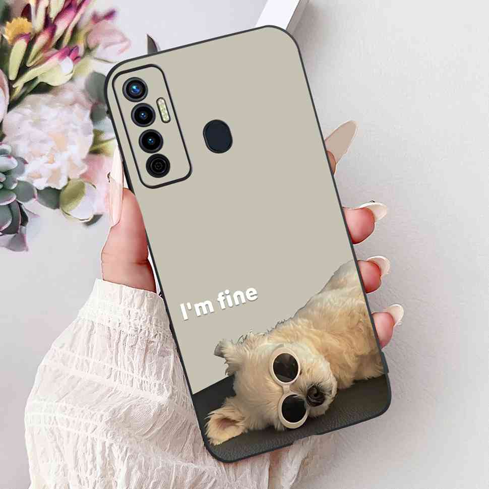 Cute Cat Cover For Tecno Camon 17 Case CG6 CG6j Silicone Soft Protection Shell For Tecno Camon 17 Camon17 Back Cover Casing 6.6"