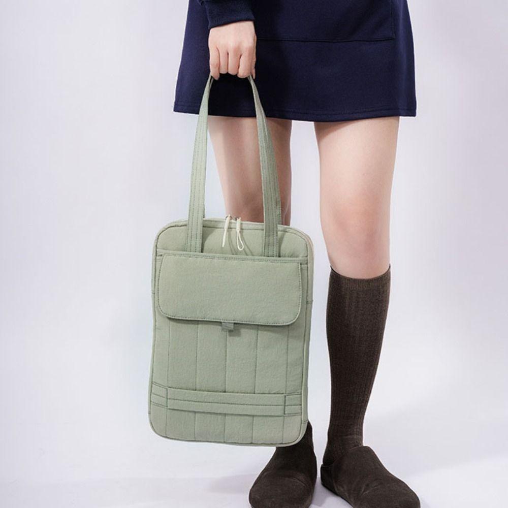 Simple Solid Laptop Shoulder Bag Shockproof Handbag Computer Storage Bag File Package Large Capacity Business Briefcase Bag