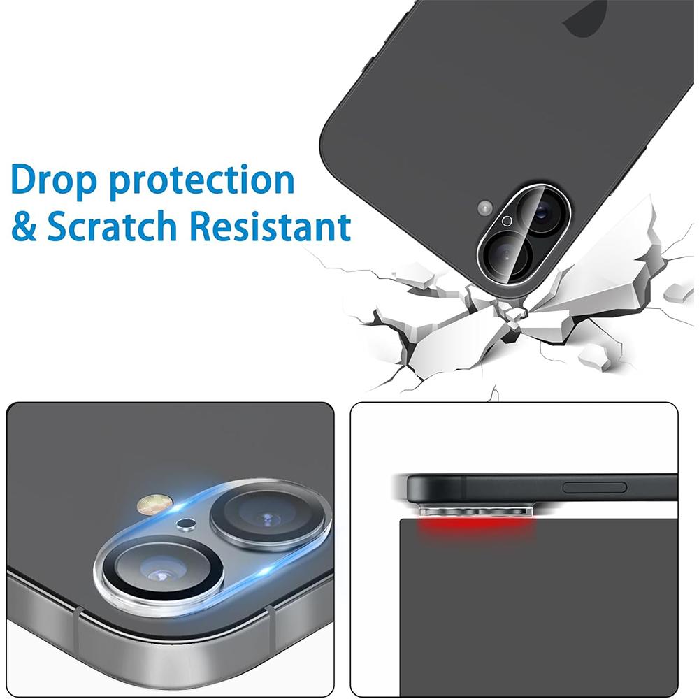 3 шт. защитная крышка из закаленного стекла для объектива камеры iPhone 16 Plus 15 Pro, Max 14, 13 Mini 12, 11, твердость 9H, защита Ultra HD, Flim, аксессуары для телефонов