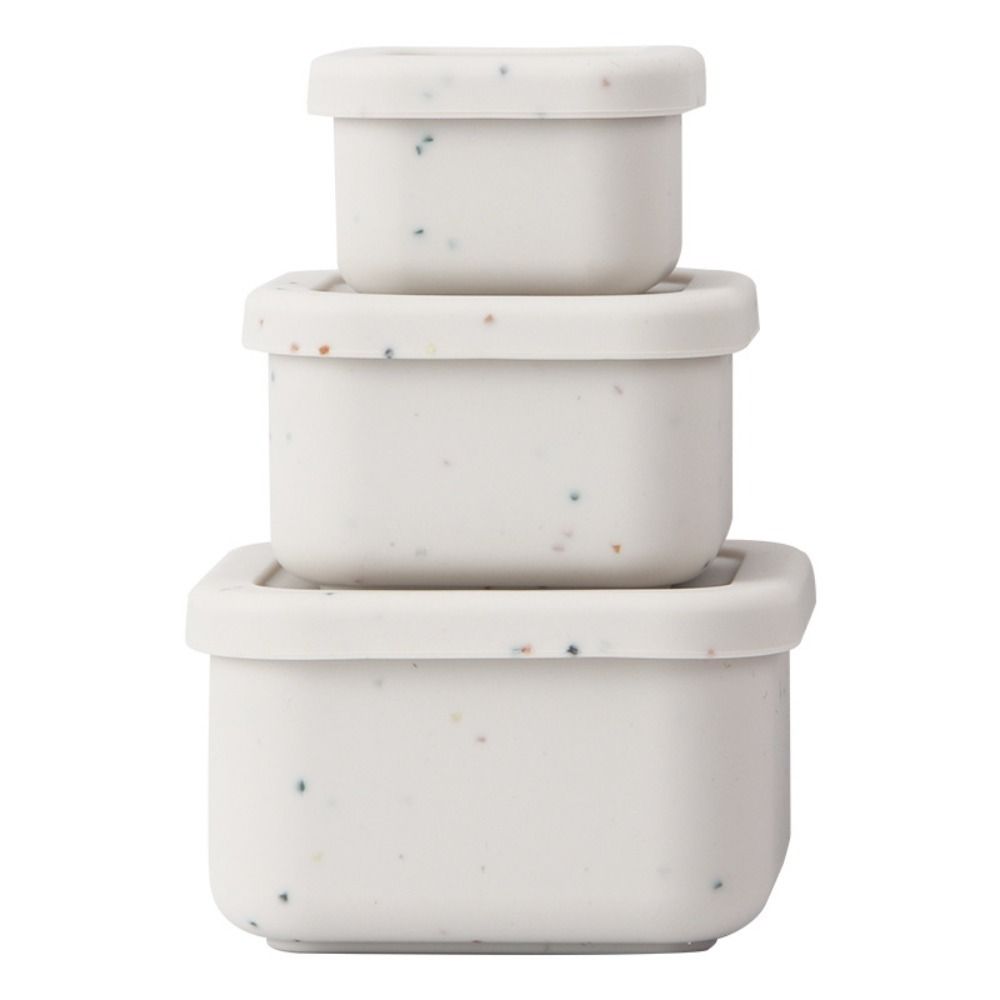 3pcs 10.2/8.4/6.4 CM Silicone Lunch Box Green/Yellow/White/Blue/Red Portable Silicone Lunch Box Kid