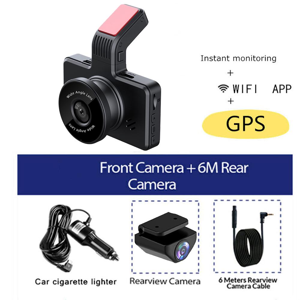 Автомобильный видеорегистратор WiFi GPS Dash Cam 4K 2160P Видеорегистратор заднего вида Камера заднего вида для автомобиля Черный ящик для автомобиля Автомобильный видеорегистратор Аксессуары для автомобиля